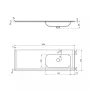 Sapho Aruba Rockstone beépíthető mosdó 200x51,5 cm jobbos AR200-B1R