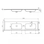 Sapho Aruba Rockstone beépíthető duplamosdó 220x51,5 cm jobbos AR220-B2R