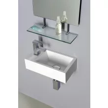   Sapho Small Amarok öntött márvány mosdó 40x22cm, balos, fehér AR400