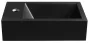 Sapho Small Amarok öntöttmárvány kézmosdó 40x11x22 cm, balos/matt fekete AR400B