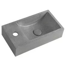   Sapho Small Crest balos beton mosdó lefolyóval 40x22 cm, szürke gránit AR403
