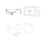 Sapho Small Crest jobbos beton mosdó lefolyóval 40x22cm, szürke gránit AR409