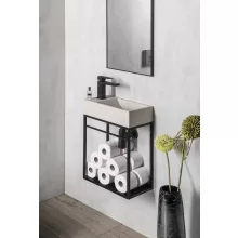  Sapho Small Crest balos beton mosdó 40x22cm, fehér homokkő AR410
