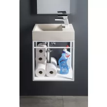   Sapho Small Crest jobbos beton mosdó 40x22cm, fehér homokkő AR413