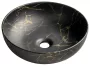 Sapho Rondane pultra szerelhető kerámia mosdó 40x14 cm, portoro márvány kivitelben