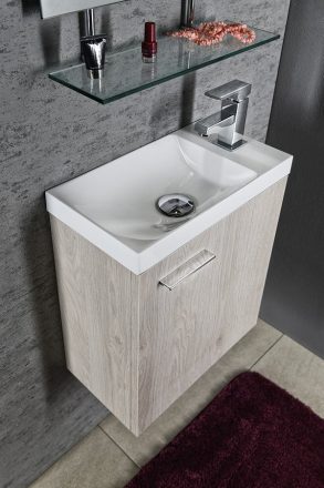 Sapho Agos öntött márvány mosdó túlfolyó nélkül 40x22 cm, balos/jobbos, fehér AS400
