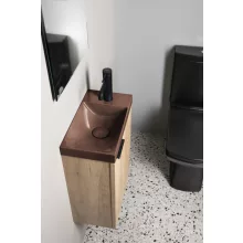 Sapho Agos beton kézmosó 40x22 cm, sötétbarna kivitelben