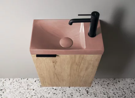 Sapho Agos beton kézmosó 40x22 cm, rózsaszín kivitelben