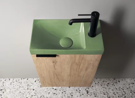 Sapho Agos beton kézmosó 40x22 cm, zöld kivitelben