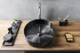Sapho Aurum Pultra ültethető inox mosdó Click-Clack lefolyóval 38x11 cm, antracit AU101