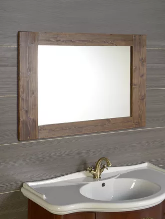 Sapho Brand fürdőszobai tükör fa kerettel 1000x800 mm, pácolt lucfenyő BA056S