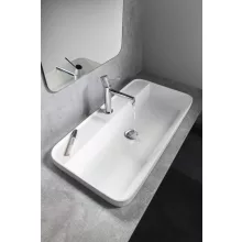   Sapho Brahea pultba süllyeszthető rockstone mosdó 75x39 cm, matt fehér BE775