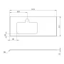 Sapho Brahea Rockstone mosdópult 121x51x1 cm (90+30cm), balos/matt fehér BL121-0101-L