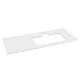 Sapho Brahea Rockstone mosdópult 121x51x1 cm (30+90cm), jobbos/matt fehér BL121-0101-R