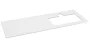 Sapho Brahea Rockstone mosdópult 141x51x1 cm (70+70cm), jobbos/matt fehér BL141-0101-R