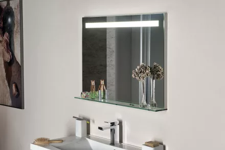 Sapho Breto tükör üveg polccal és LED világítással 80x60 cm BT080