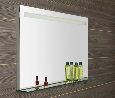 Sapho Breto tükör üveg polccal és LED világítással 100x60 cm, ezüst BT100