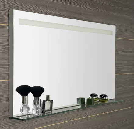 Sapho Breto LED tükör üveg polccal 1200x608 mm, ezüst BT120