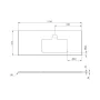 Sapho Brahea Rockstone mosdópult 131x51x2 cm, jobbos/matt fehér BT132-0101-R