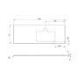 Sapho Brahea Rockstone mosdópult 146x51x2 cm, jobbos/matt fehér BT147-0101-R