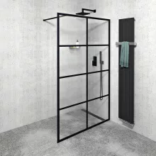 Sapho Gelco Cure Black fix zuhanyfal 140 cm matt fekete CB140