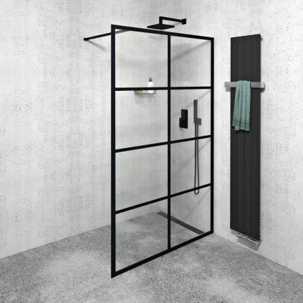 Sapho Gelco Cure Black fix zuhanyfal 140 cm matt fekete CB140