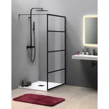 Sapho Gelco Cure Black fix zuhanyfal 80 cm, matt fekete CB80