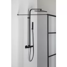   Sapho Gelco Cure Black merőleges merevítő 140 cm, matt fekete CBSB140