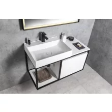   Sapho Skara mosdóállvány 100x46,5 cm, matt fekete kerettel/matt fehér CG004-3131