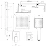 Sapho Cubemix falba süllyesztett csaptelep zuhanyszettel, zuhanyrúddal és fejzuhannyal, matt arany CM042GB-02