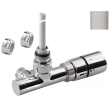   Sapho Mono One termosztátos, jobbos lándzsás radiátoszelep 40 mm bekötéssel, csiszolt inox CP2550S