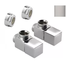   Sapho Cube csatlakozó készlet sarok radiátorszeleppel, szögletes, csiszolt inox CP4510S