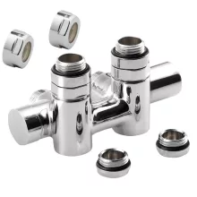   Sapho Twin Combi csatlakozó készlet sarok radiátorszeleppel, 50 mm bekötéssel, jobbos, króm CP461S