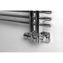   Sapho Twin Combi csatlakozó készlet termosztátos radiátorszeleppel, 50 mm bekötéssel, balos, króm CP5012S
