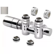   Sapho Twin Combi termosztátos radiátorszelep 50 mm bekötéssel, balos, csiszolt inox CP5512S