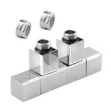   Sapho Cube Twin 50 mm csatlakozókészlet radiátorhoz, középső bekötés, króm CP581S