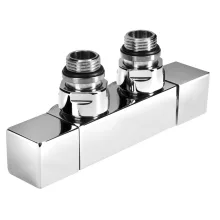   Sapho Cube Twin 50 mm csatlakozókészlet radiátorhoz, középső bekötés, króm CP581S