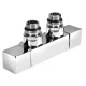 Sapho Cube Twin 50 mm csatlakozókészlet radiátorhoz, középső bekötés, króm CP581S