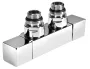 Sapho Cube Twin 50 mm csatlakozókészlet radiátorhoz, középső bekötés, króm CP581S