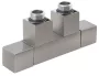 Sapho Cube Twin csatlakozó készlet sarok radiátorszeleppel, 50 mm bekötéssel, jobbos, csiszolt inox CP582S