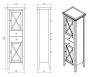 Sapho Cross balos két ajtós állószekrény 49x170x39cm, antik fehér CR214