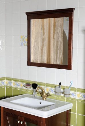 Sapho CROSS fali tükör 63x80cm, barna kerettel CR311