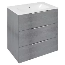 Sapho Cirasa 3 fiókos mosdószekrény krómozott fogantyúval 70x46 cm, ezüst tölgy.