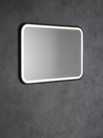Sapho Cetis tükör LED világítással 100x70 cm, matt fekete CT100