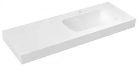 Sapho Emico jobbos Rockstone mosdó 140x50 cm, matt fehér EM140-B1R-L