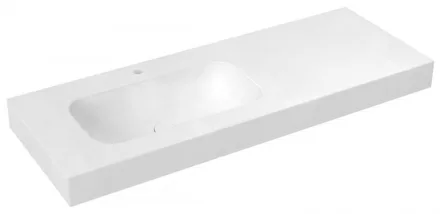 Sapho Emico balos Rockstone mosdó 150x50 cm, matt fehér EM150-B1L-L