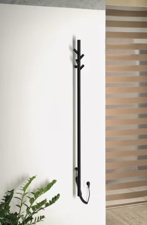 Sapho Pasador elektromos törölközőszárító radiátor 15x150 cm matt fekete kivitelben.