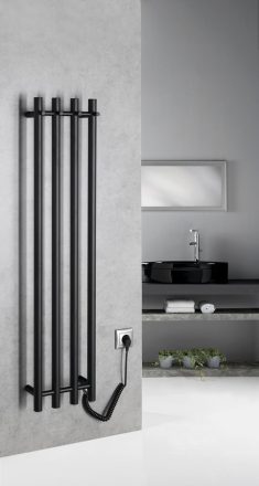 Sapho Papinado elektromos törölköző szárító radiátor 263x1200 mm, matt fekete ER350