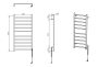 Sapho Eskinado elektromos törölközőszárító radiátor 620x1160 mm, inox ER430V