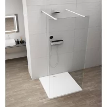   Polysan ESCA szabadon álló Walk-in zuhanyfal átlátszó üveggel 1000x2100 mm, matt fehér ES1010-07